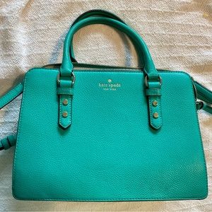 Kate spade Tippy small triple compartment satchel in Cilantro leather